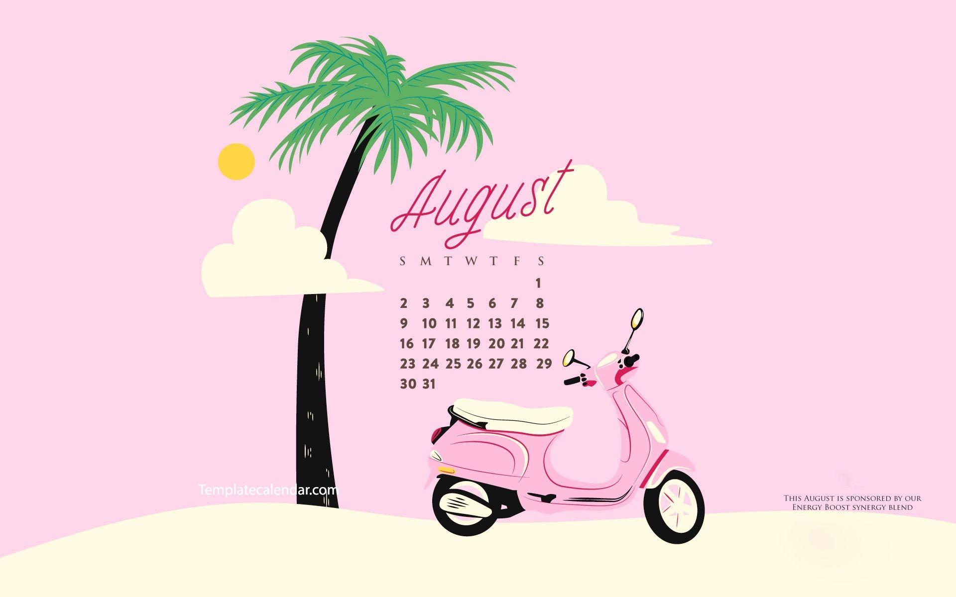 August Calendar 2018 Wallpaper