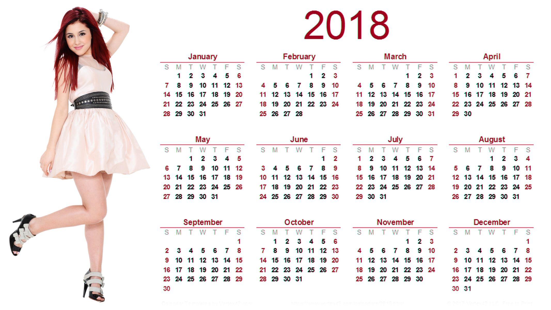Cute Girl 2018 Calendar Wallpaper 27528