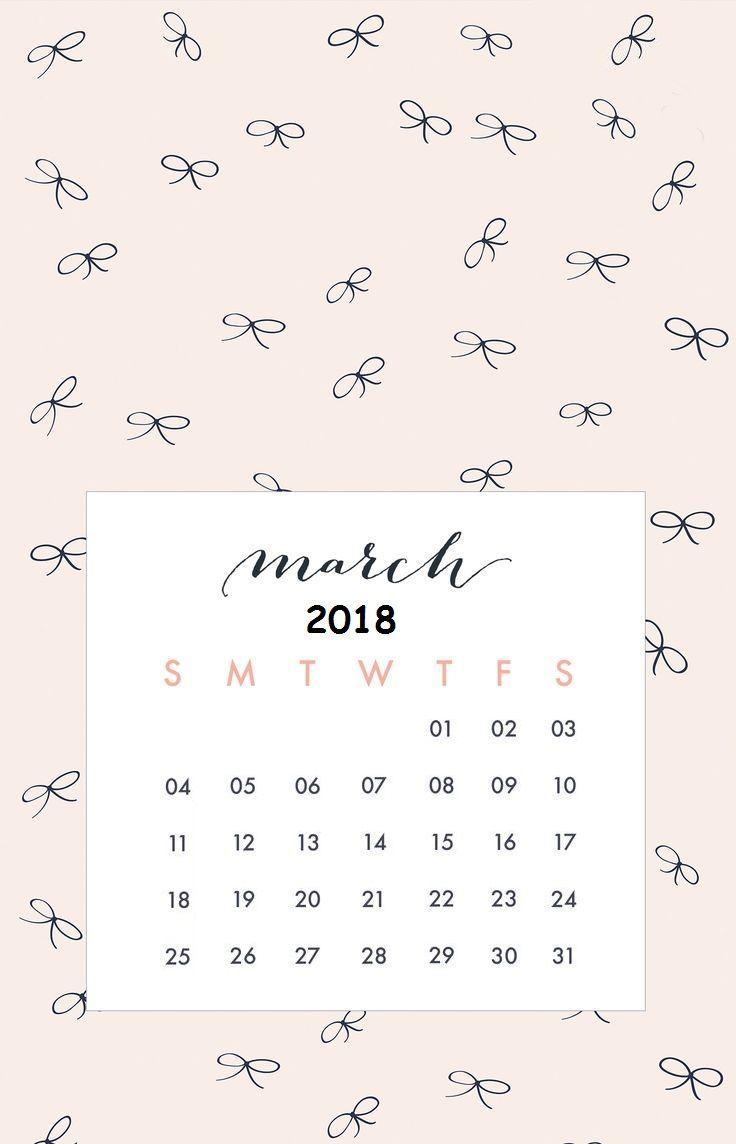 March 2018 iPhone 7 Plus Wallpaper. MaxCalendars