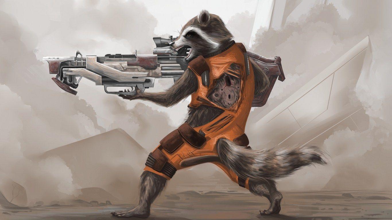 HD Background Guardians Of The Galaxy Raccoon Gun Arms Aggressive