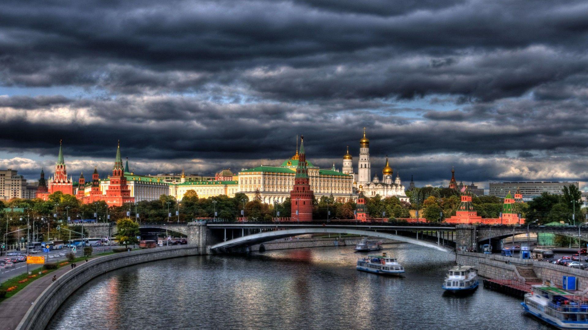 Russia Moskva River And Kremlin Wallpaper HD, Wallpaper13.com