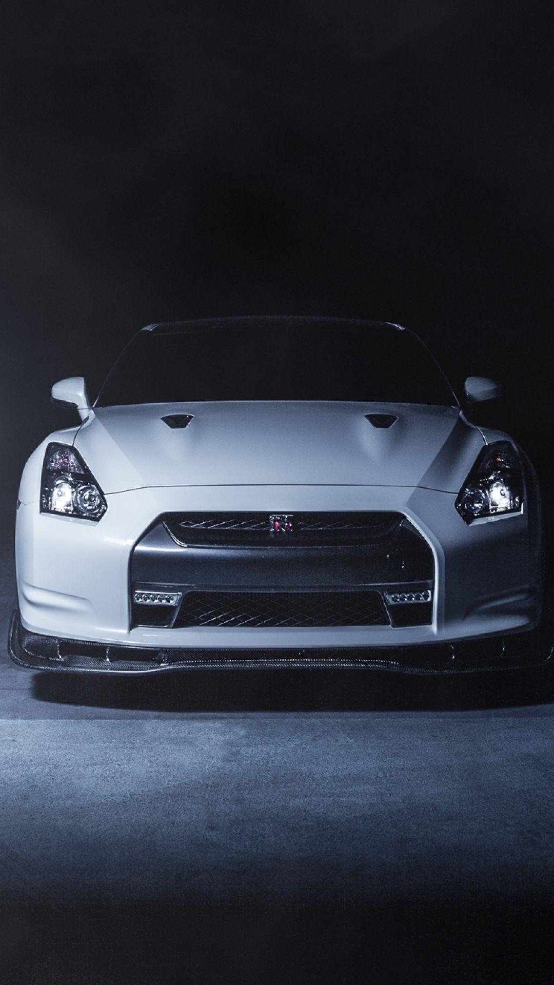 Download Wallpaper 1080x1920 Nissan, Gt R, R White, Front