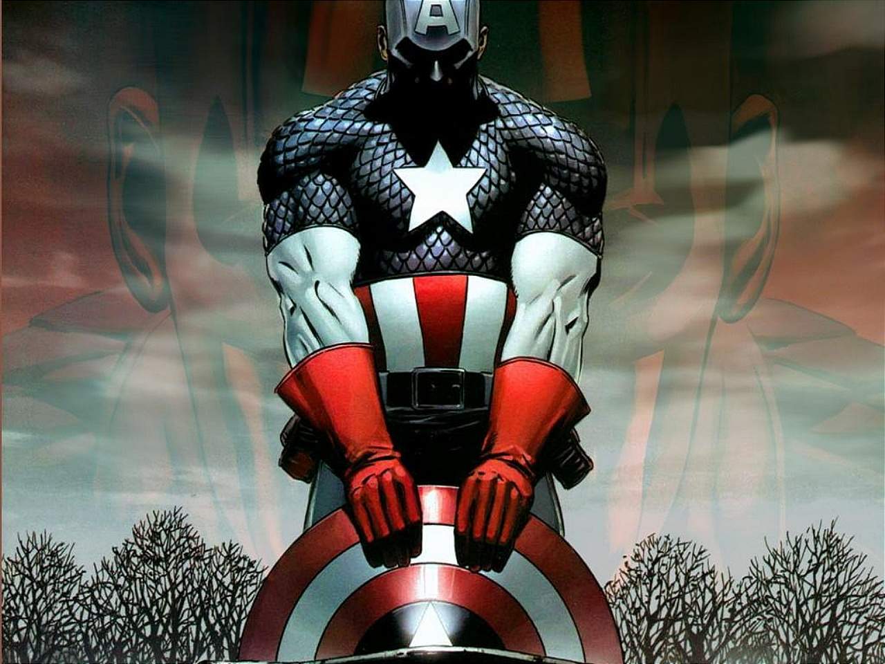 Captain America Cover Cartoon Wallpaper