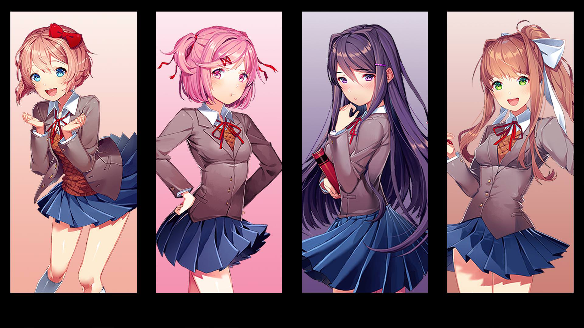 OC Made a DDLC wallpapers in the style of RWBY's posters. 