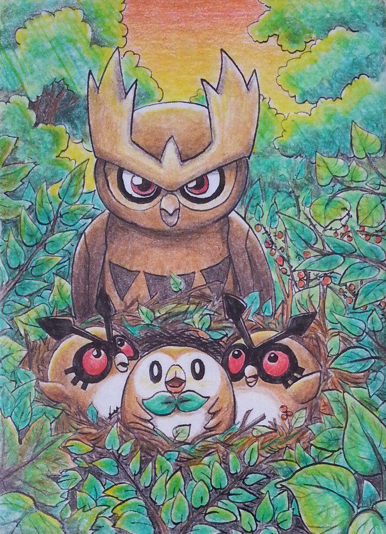 Spearow, Hoot Hoot, Noctowl And Rowlet