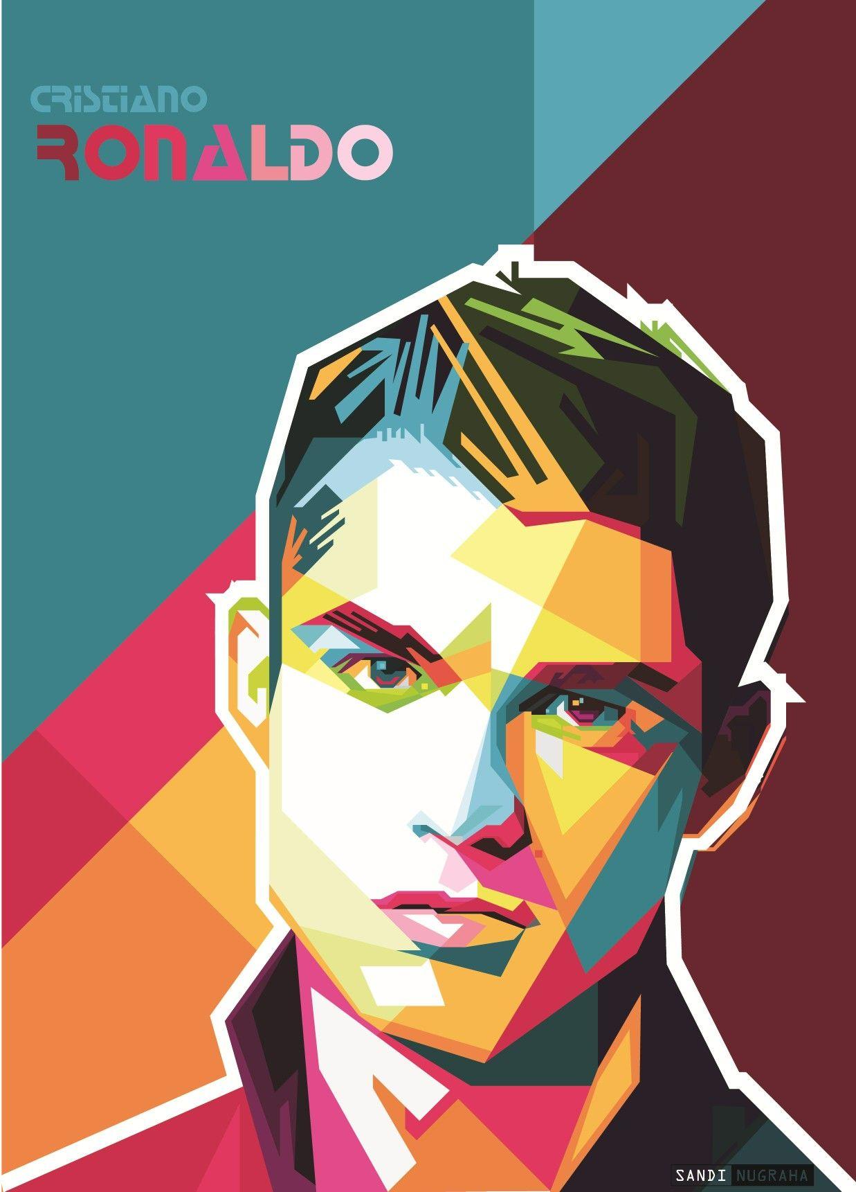 cristiano ronaldo on wpap. Wedha's pop art potrait