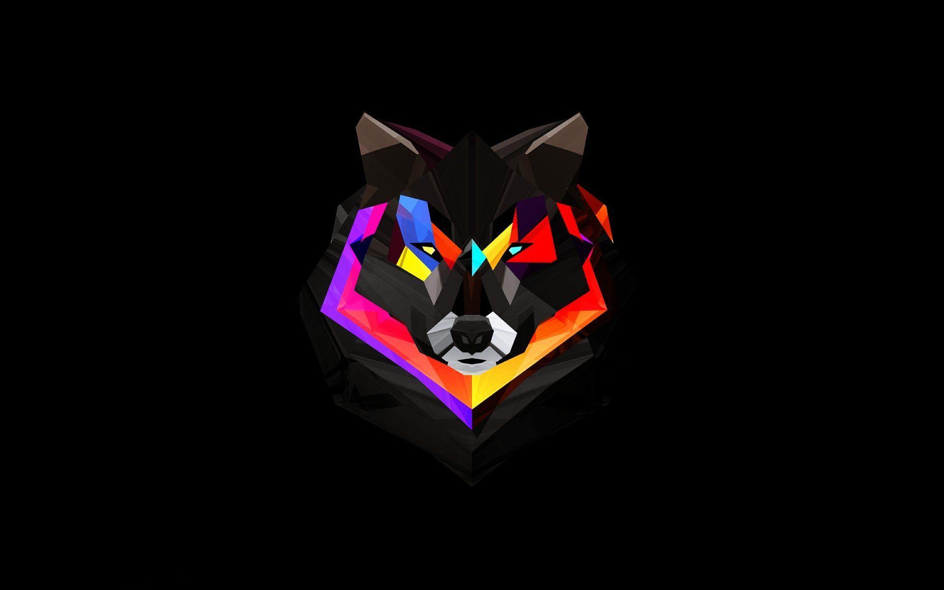 Premium Photo | Abstract colorful neon portrait of a wolf's head on a black  background ai generated