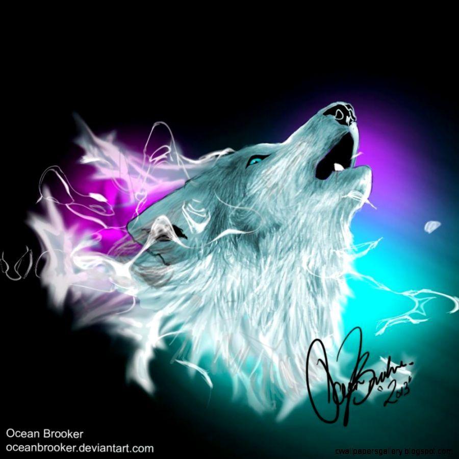 Northern Lights Wolf Wallpaper