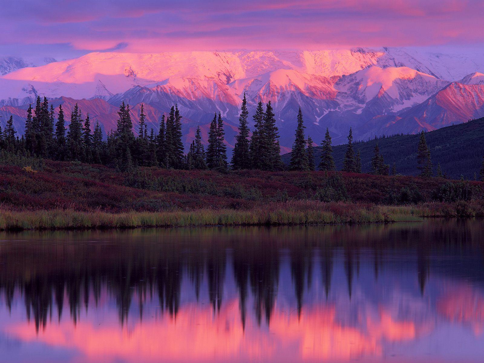 alaska image. HD Wonder Lake And Alaska Range At Sunset Denali