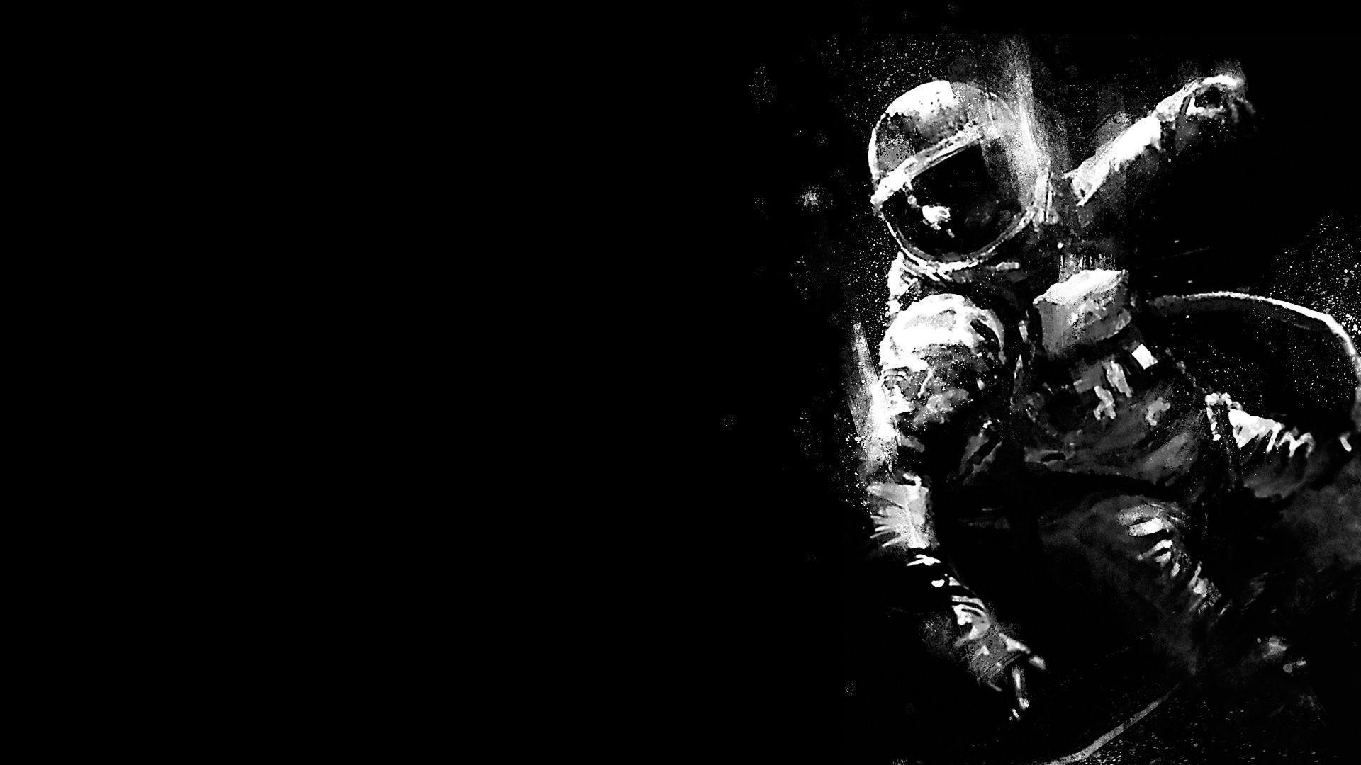 astronaut, Space, Monochrome Wallpaper HD / Desktop and Mobile