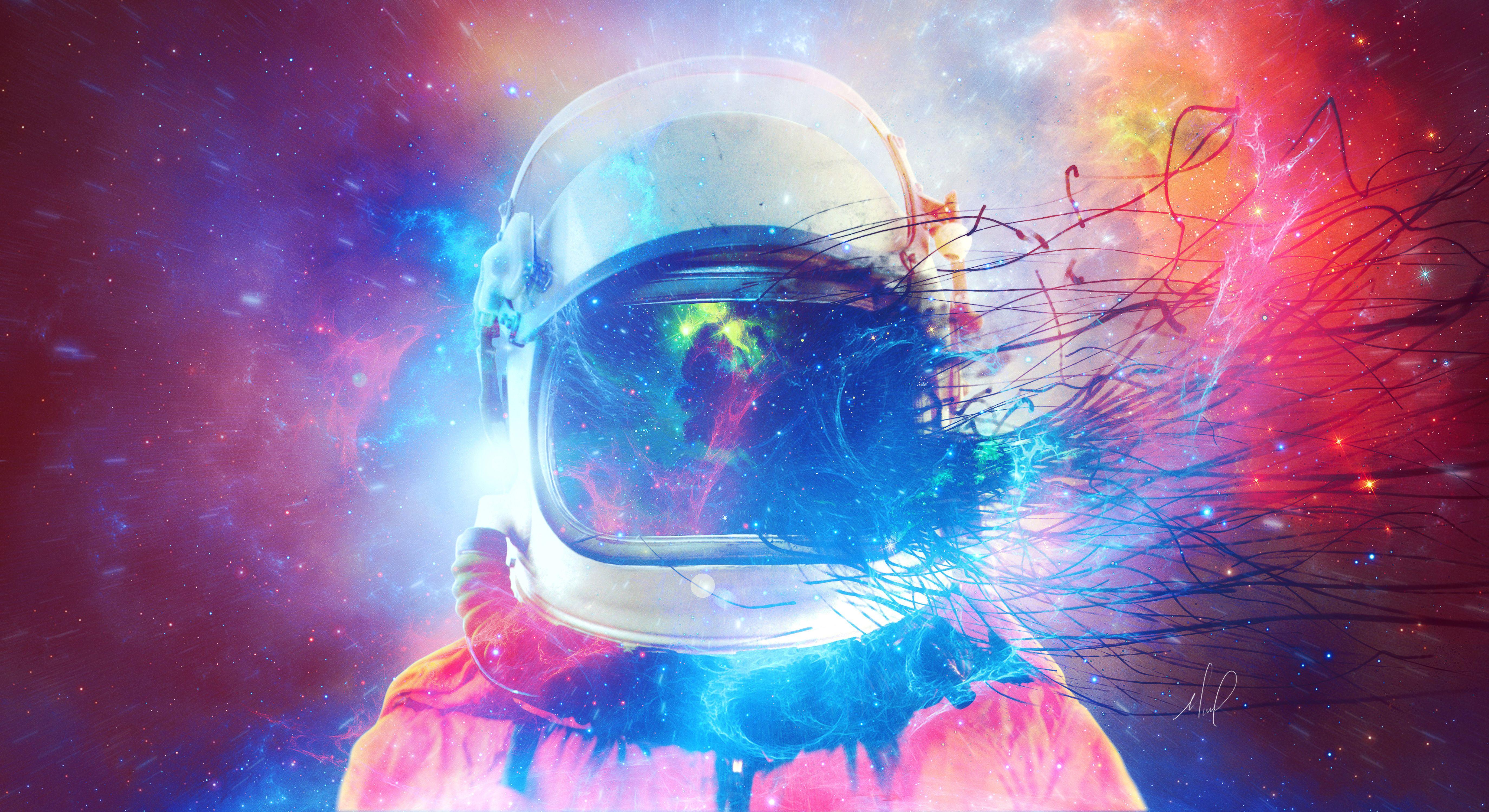 Wallpaper Astronaut, HD, 5K, Creative Graphics