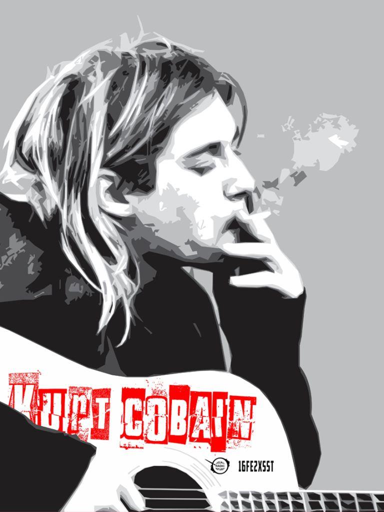 kurt cobain smoking guitar