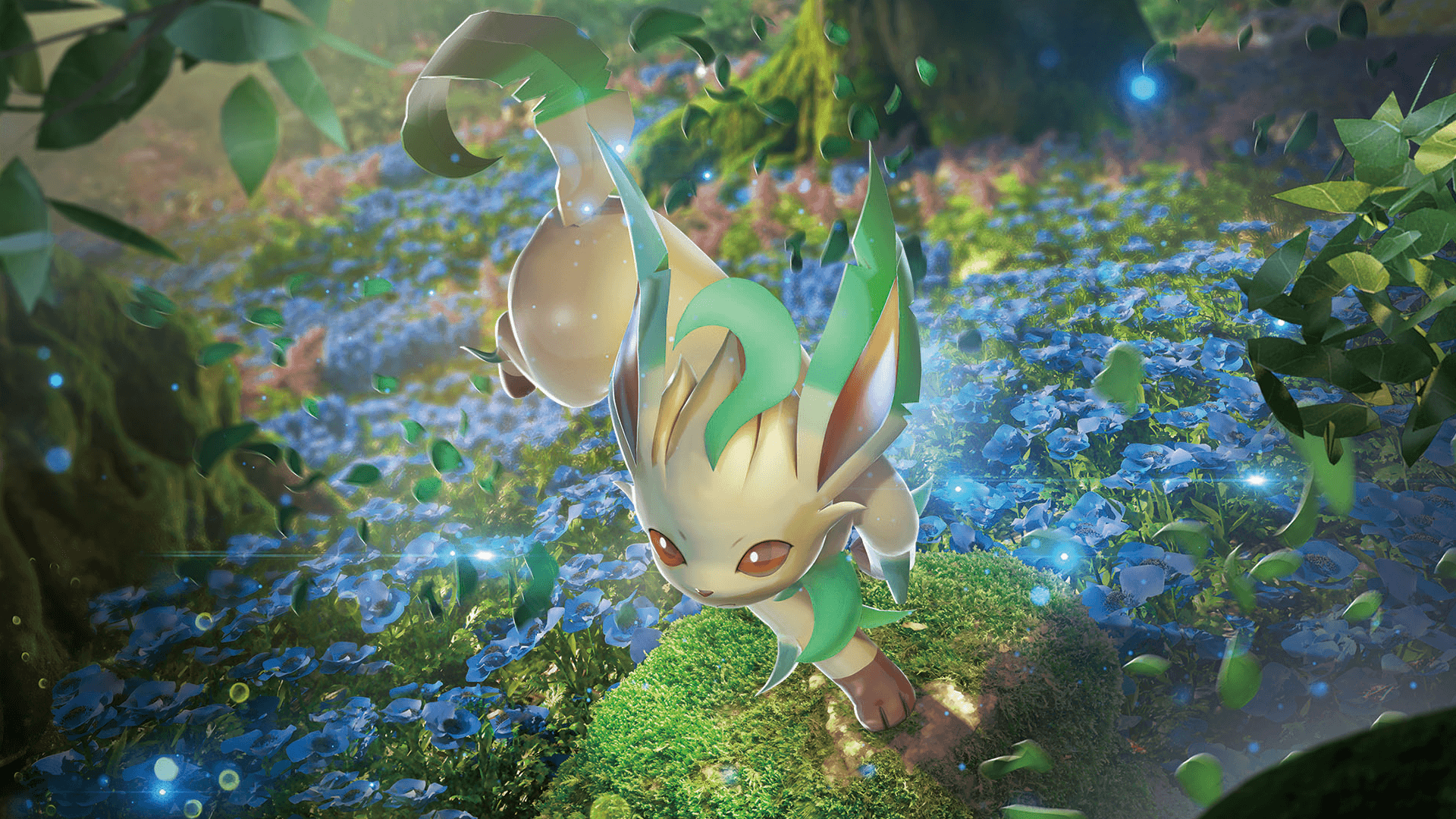 Leafeon (Ultra Prism booster pack art) [1920x1080]