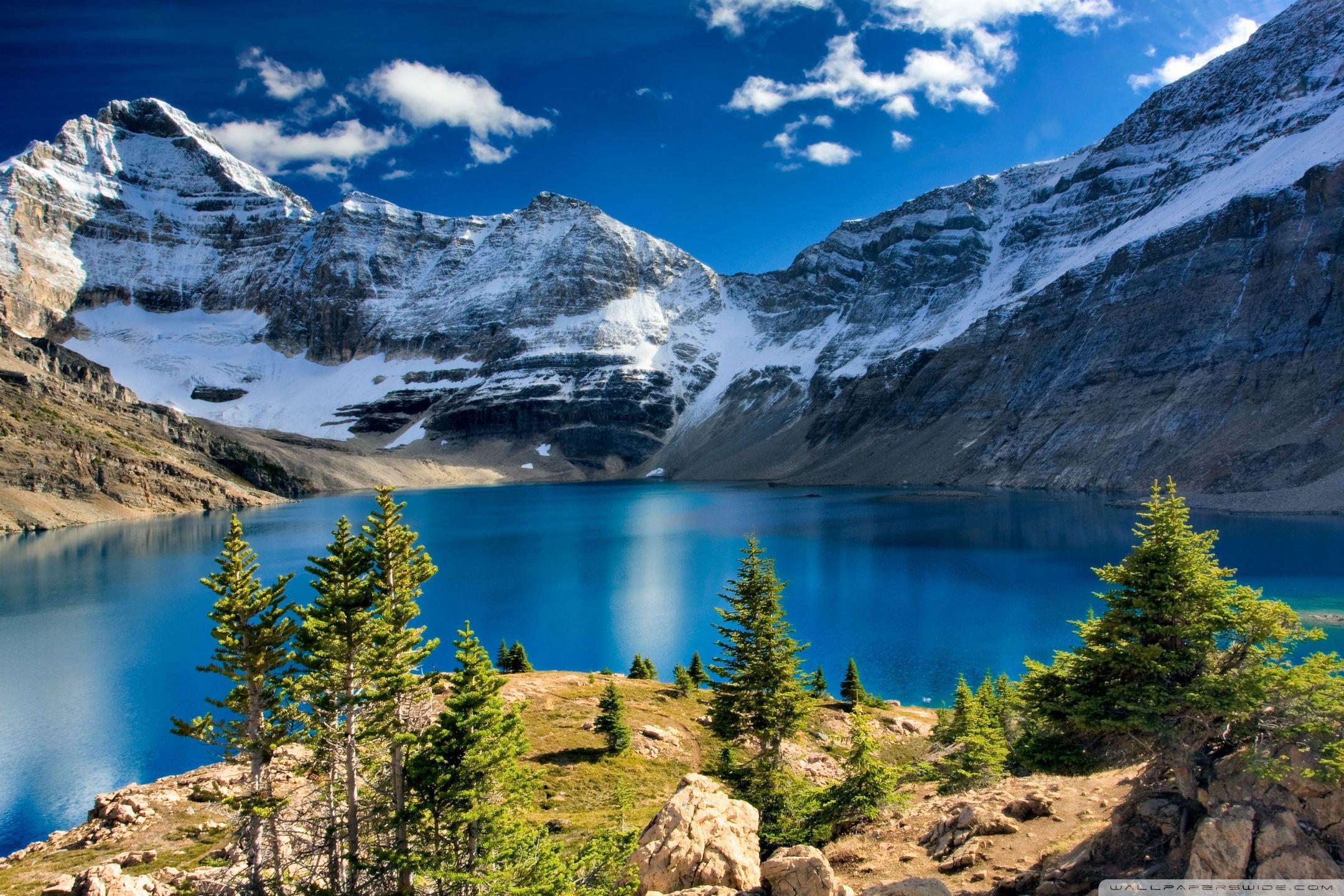 Nature, Mountain Landscape, Blue Lake ❤ 4K HD Desktop Wallpapers