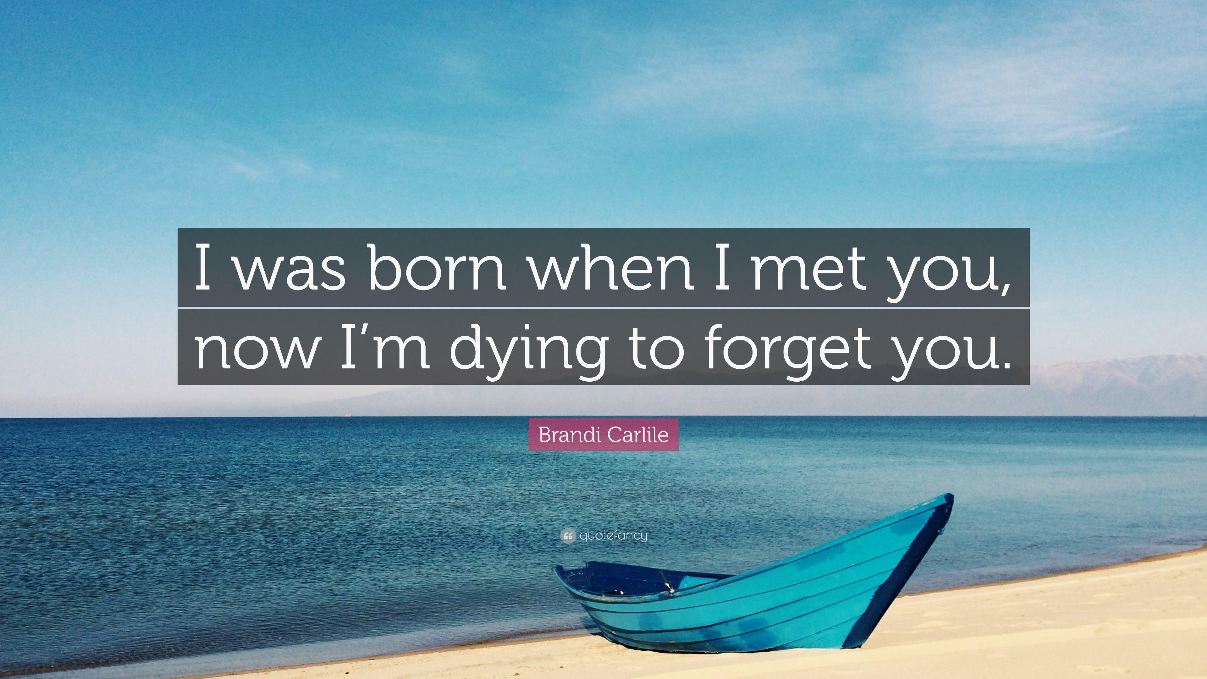 Brandi Carlile Quote: “I was born when I met you, now I'm dying to