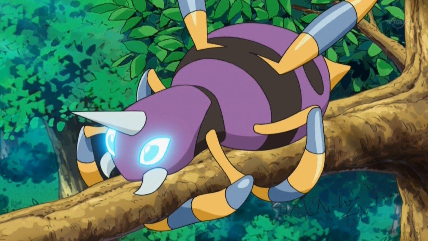 shiny Ariados in the anime. Pokémon. Bug type, Anime