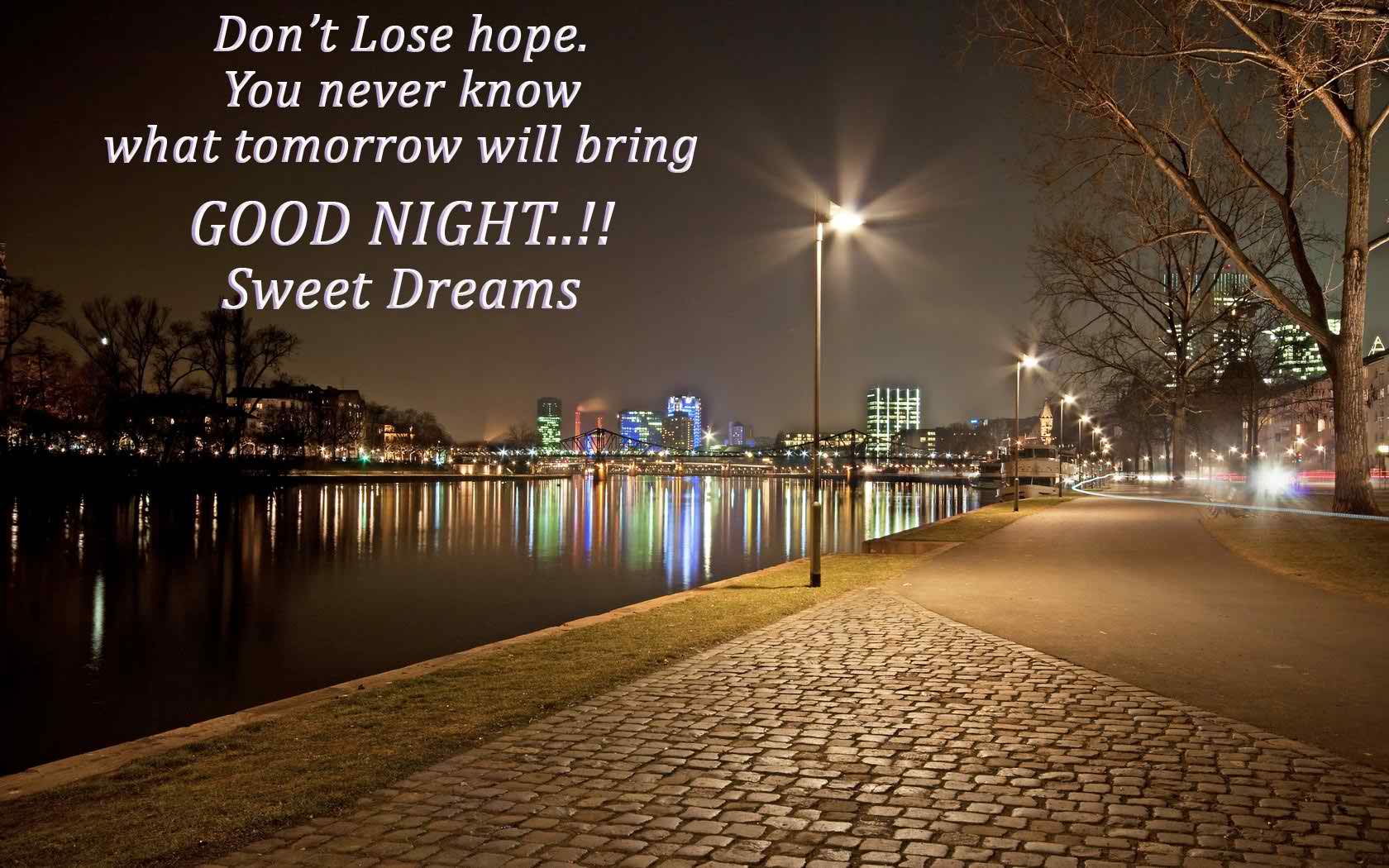 Nice Quote on Dont Lose Hop Good Night Thoughts HD Wallpaper