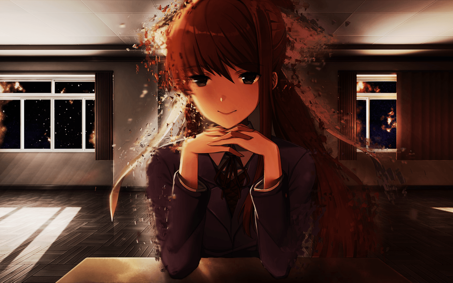 Download 1440x900 Monika, Doki Doki Literature Club, Anime Games