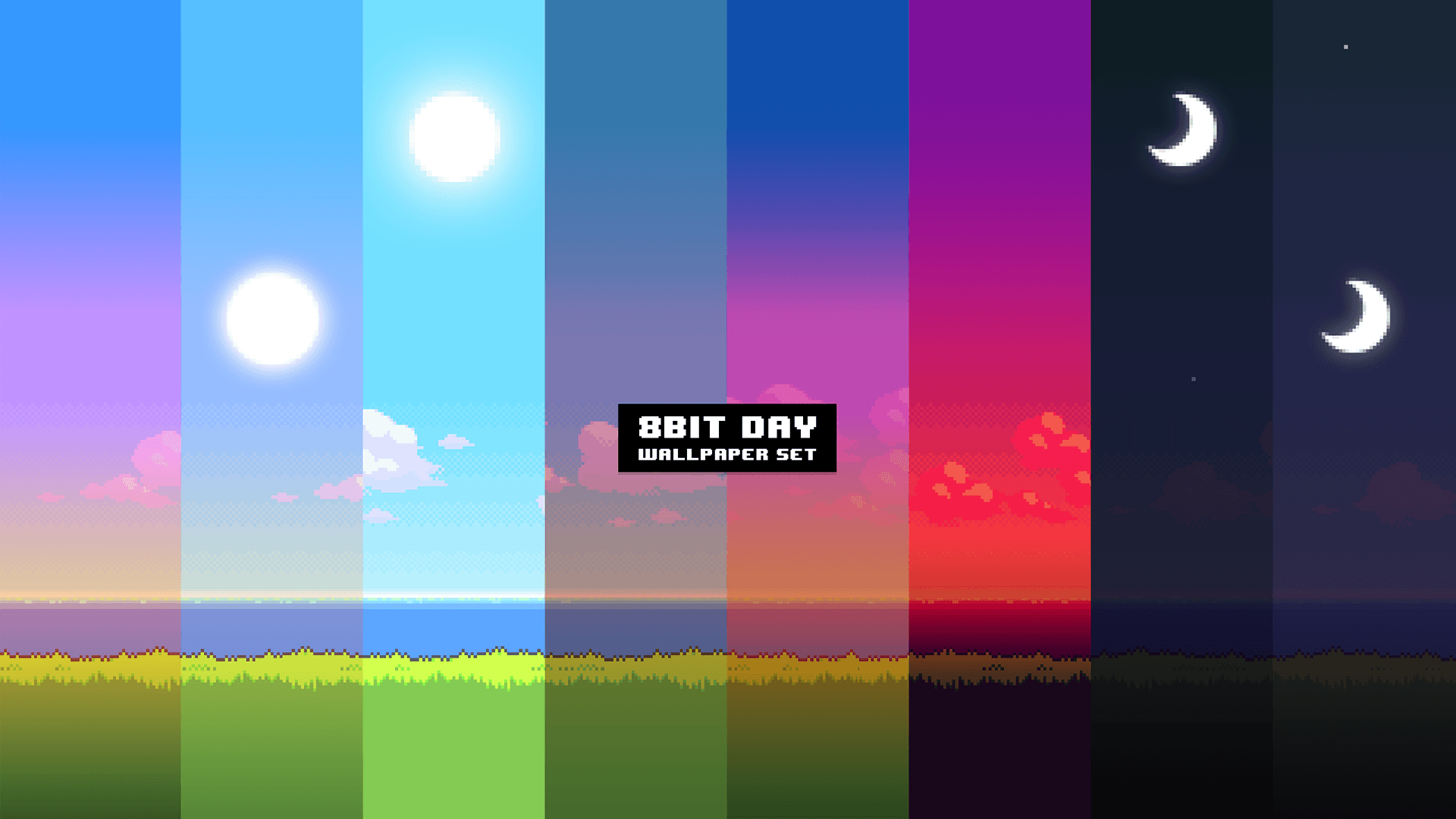 UPDATE: New version of the '8Bit Day' Wallpaper Set. Pixel wallpaper
