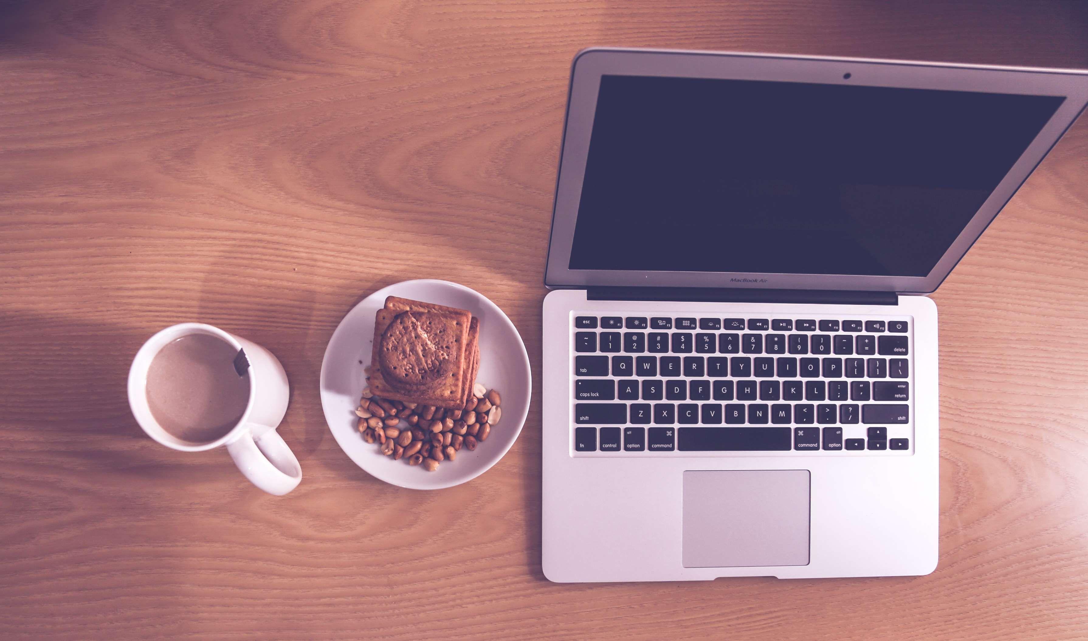 biscuits #coffee cup #groundnut #macbook air