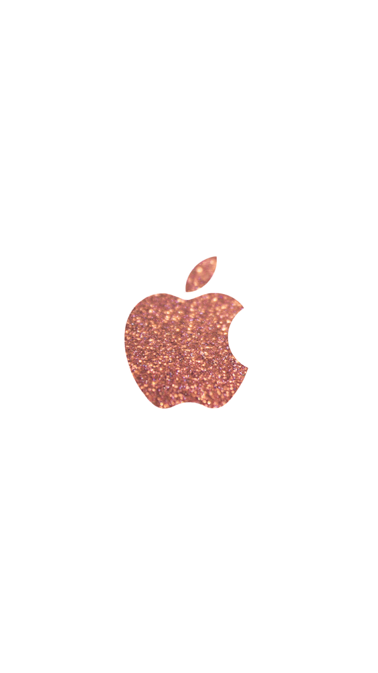 rose gold glitter apple logo iPhone 6 wallpaper. click for more