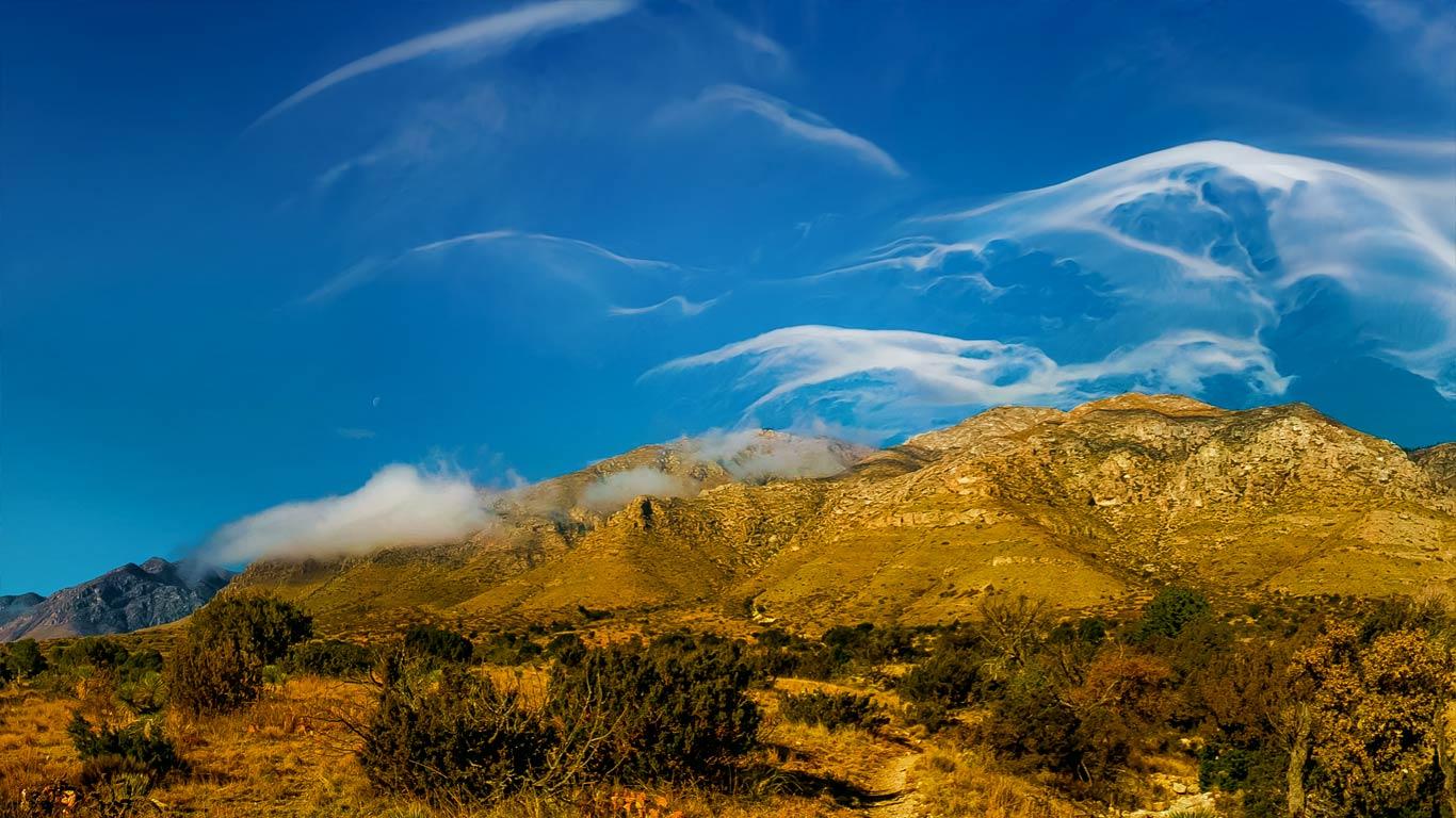 Cirrus clouds over Guadalupe Mountains National Park, Texas