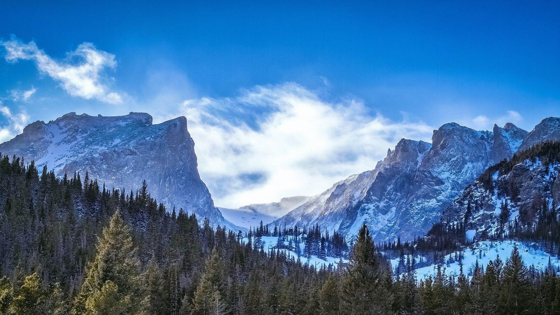 Mountain: Rocky Mountain National Park Colorado Cliffs Clouds