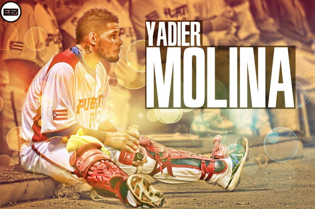 Download Yadier Molina of the St Louis Cardinals delivers a pitch Wallpaper   Wallpaperscom