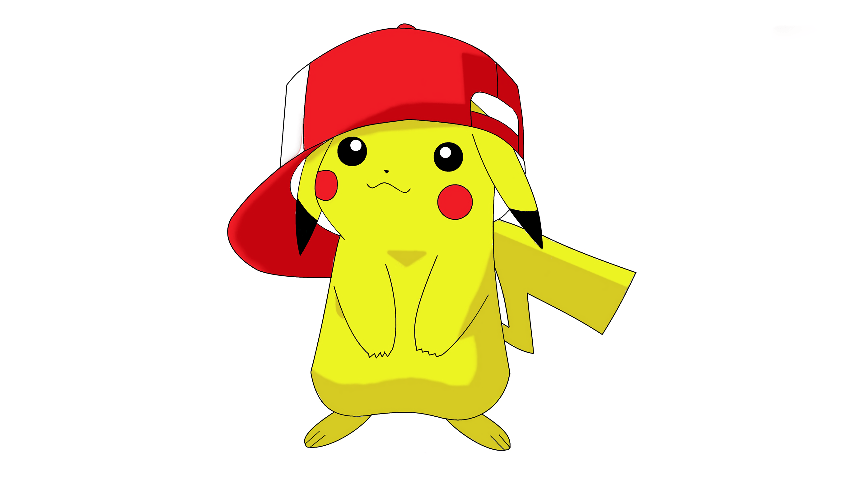 Pikachu wearing Ash's hat Full HD Wallpaper