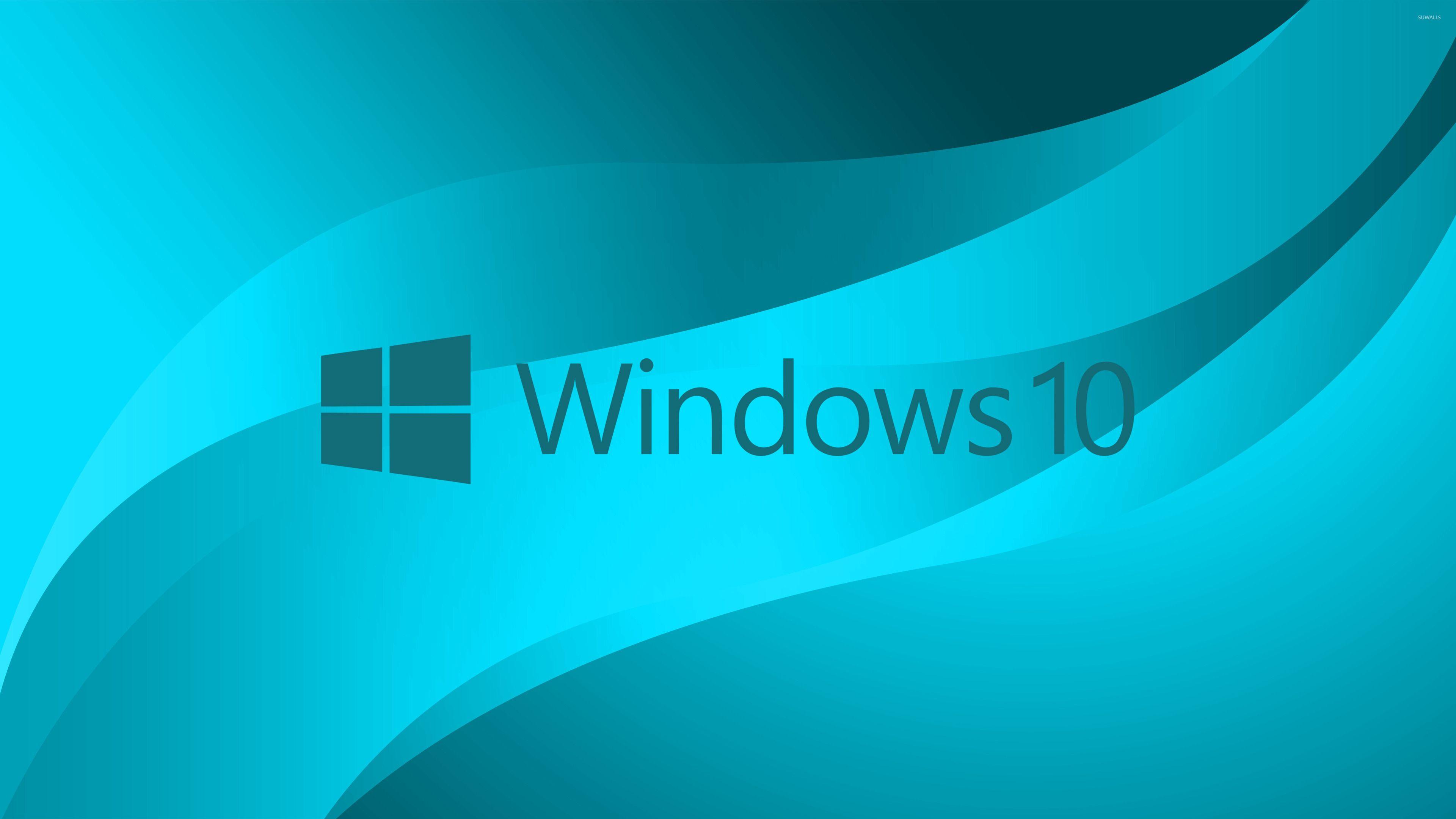 Windows 10 blue text logo on light blue wallpapers