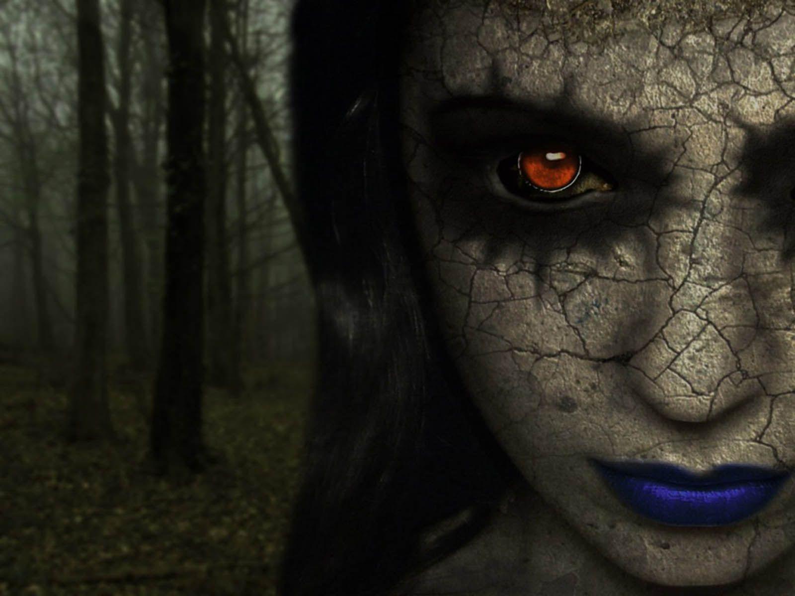 Dark woman w blue lips. Dragons, Fantasy and More