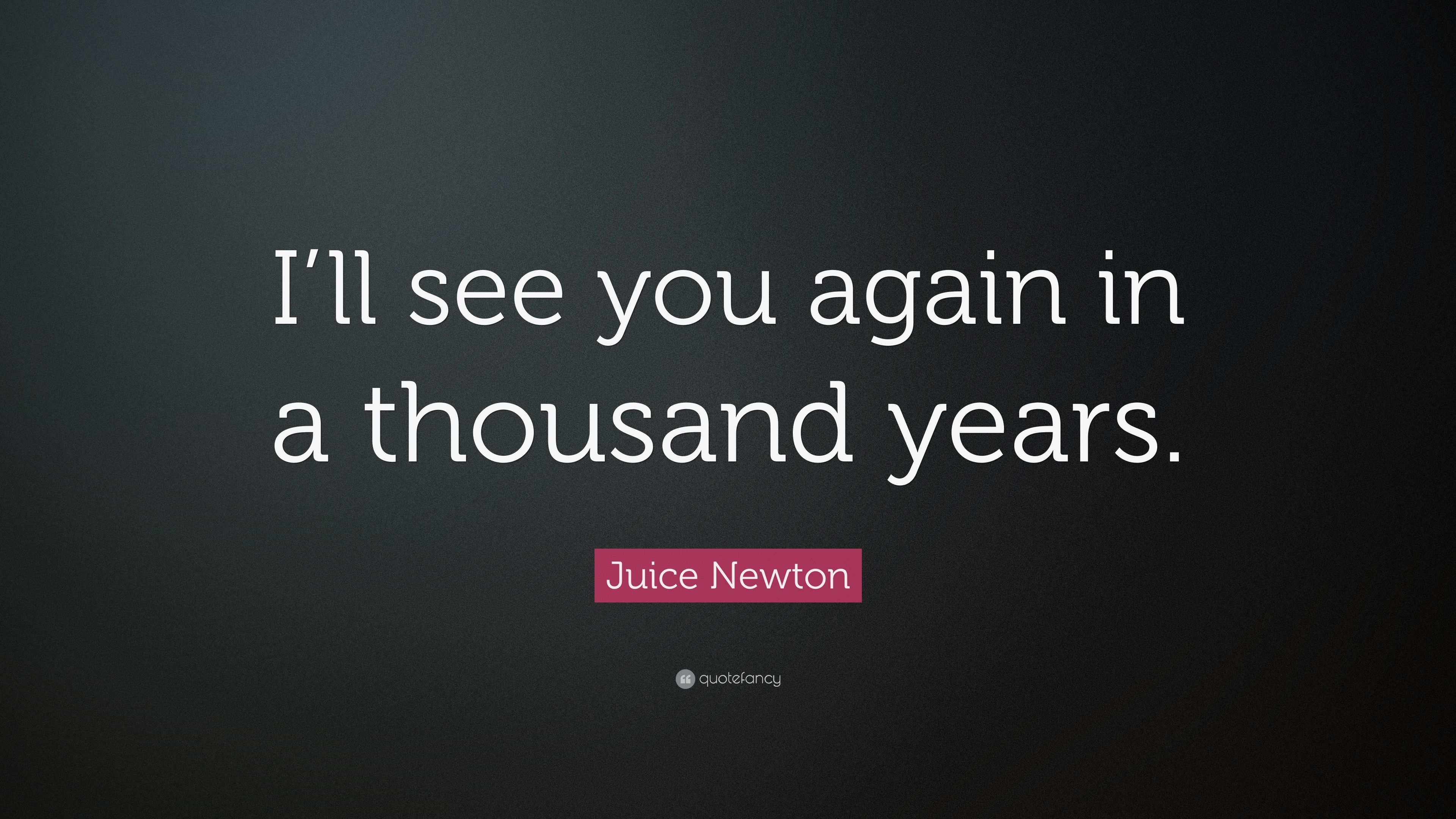 Juice Newton Quote: “I'll see you again in a thousand years.” 7