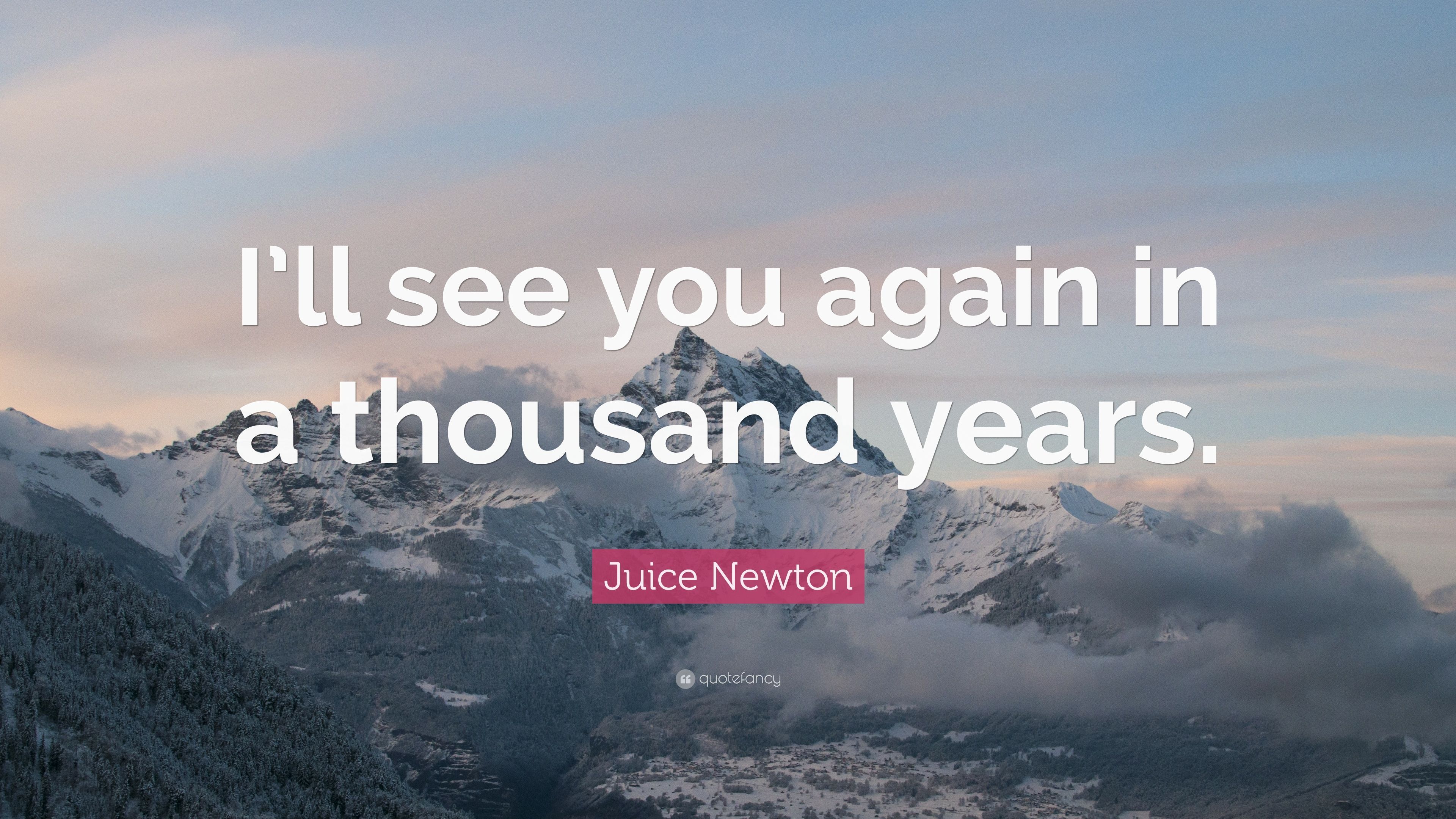Juice Newton Quote: “I'll see you again in a thousand years.” 7