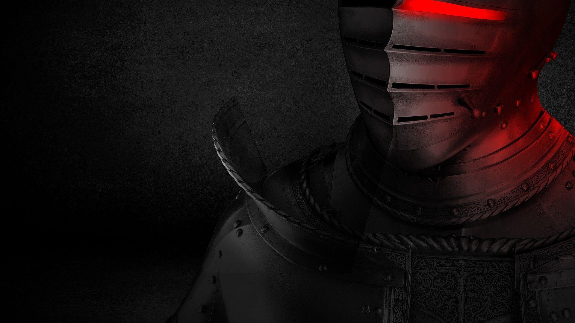 Wallpaper, black, video games, monochrome, knight, red, gamers