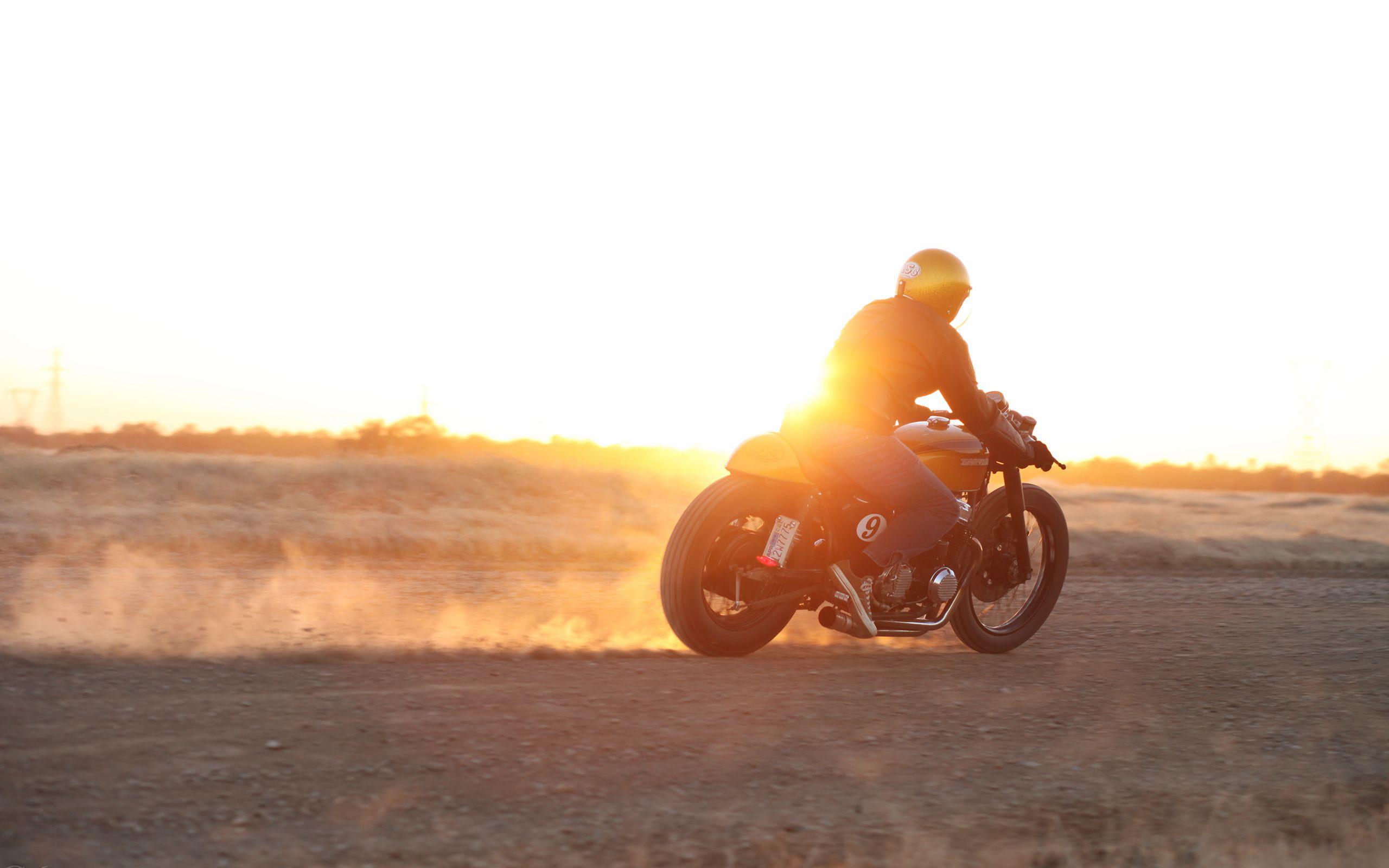 Motorcycle Sunset bike race racing wallpaperx1600