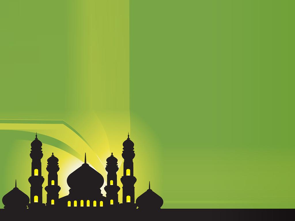 Silhouette of Mosques Islamic PPT Background 1024x768 resolutions