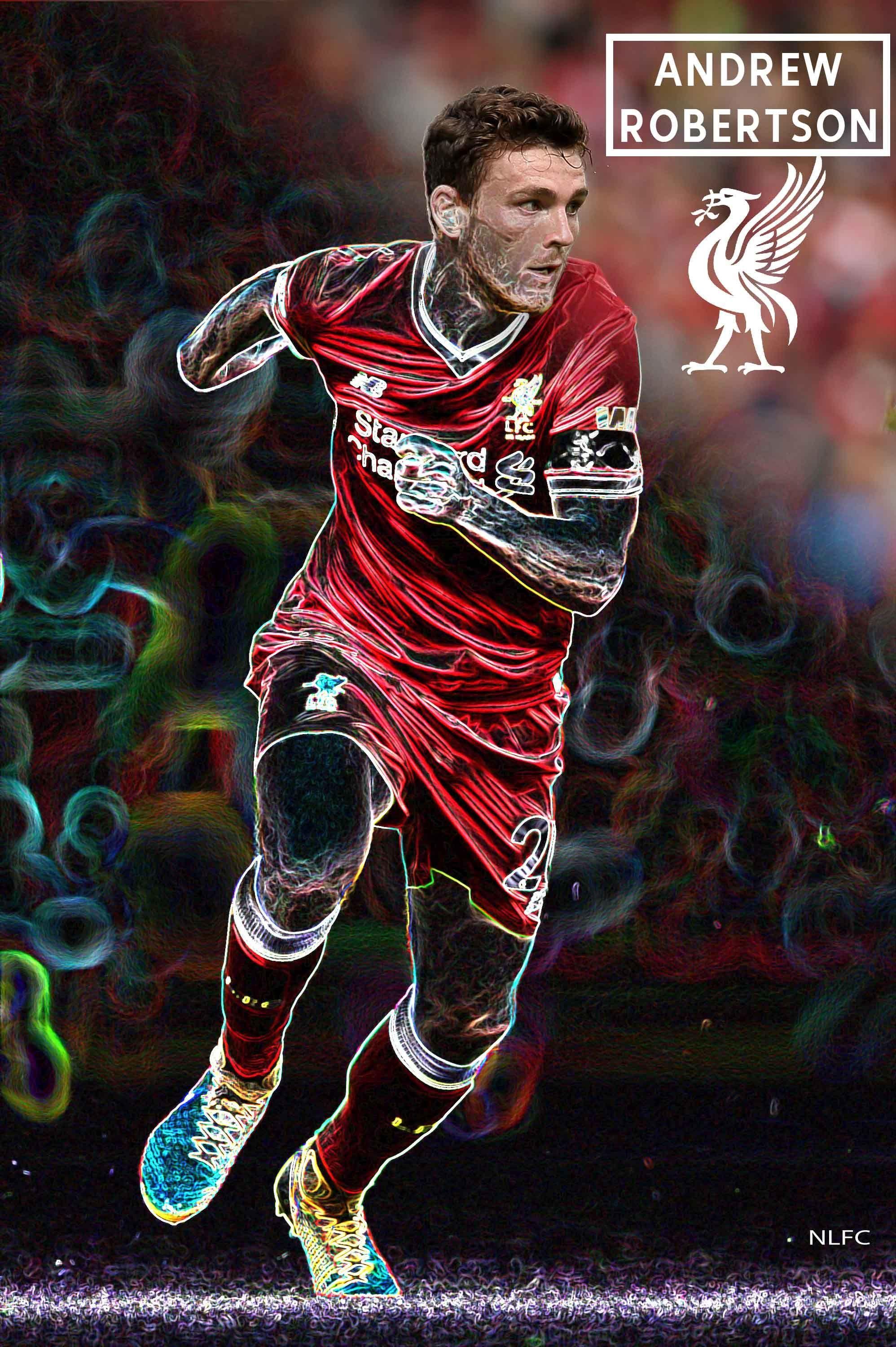 Cell phone wallpaper of Liverpool FC player Andrew Robertson