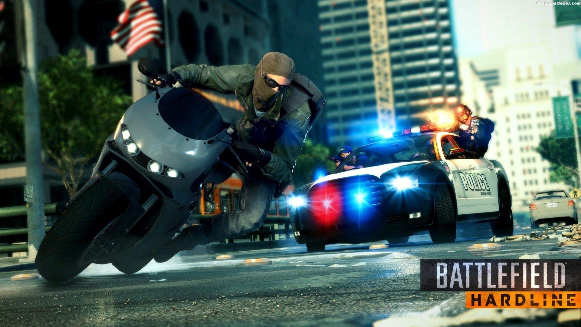 Battlefield HardLine Game Police Car HD Wallpaper