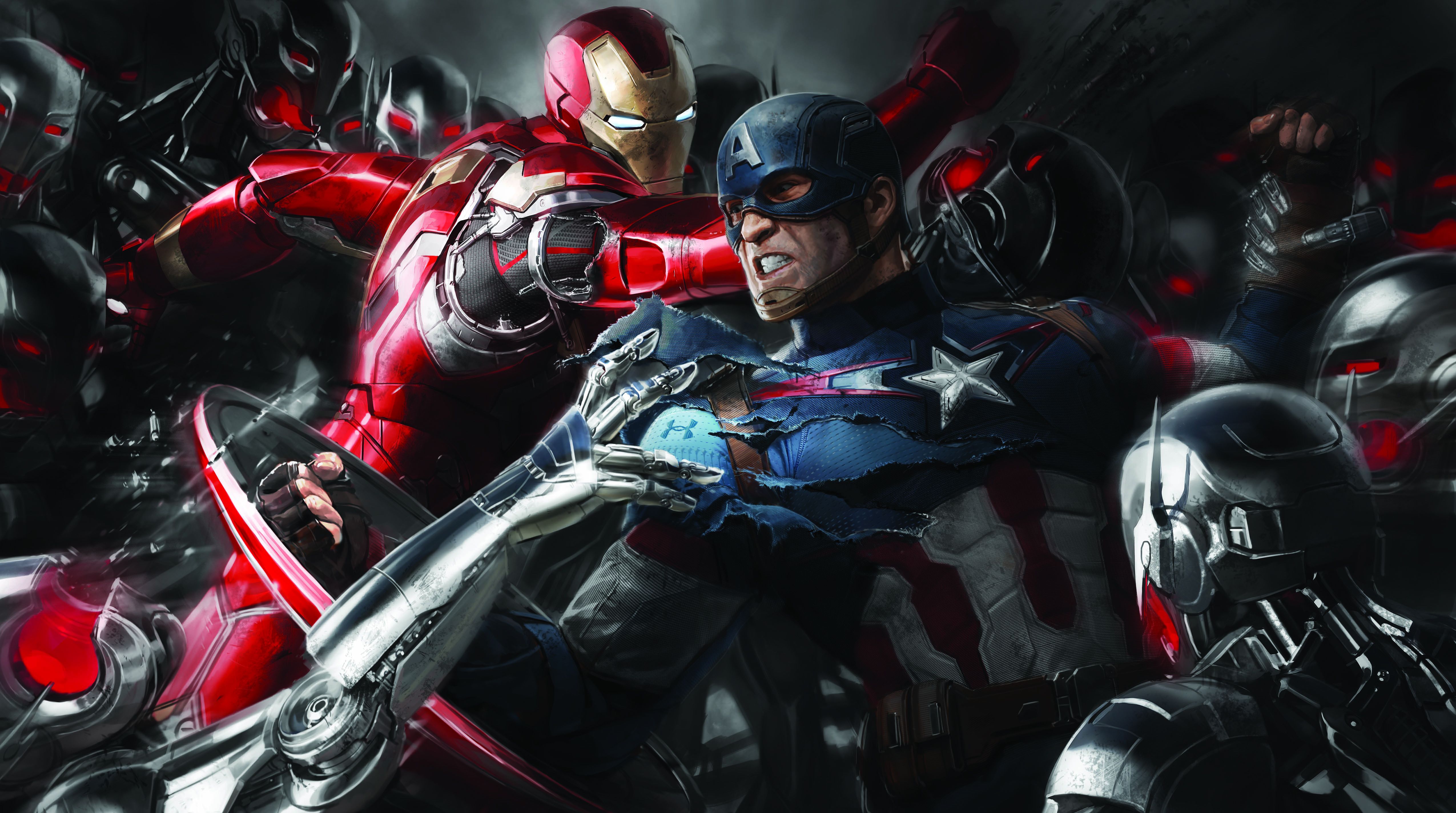 Wallpapers Iron Man, Captain America, Civil War, Concept Art, Movies,
