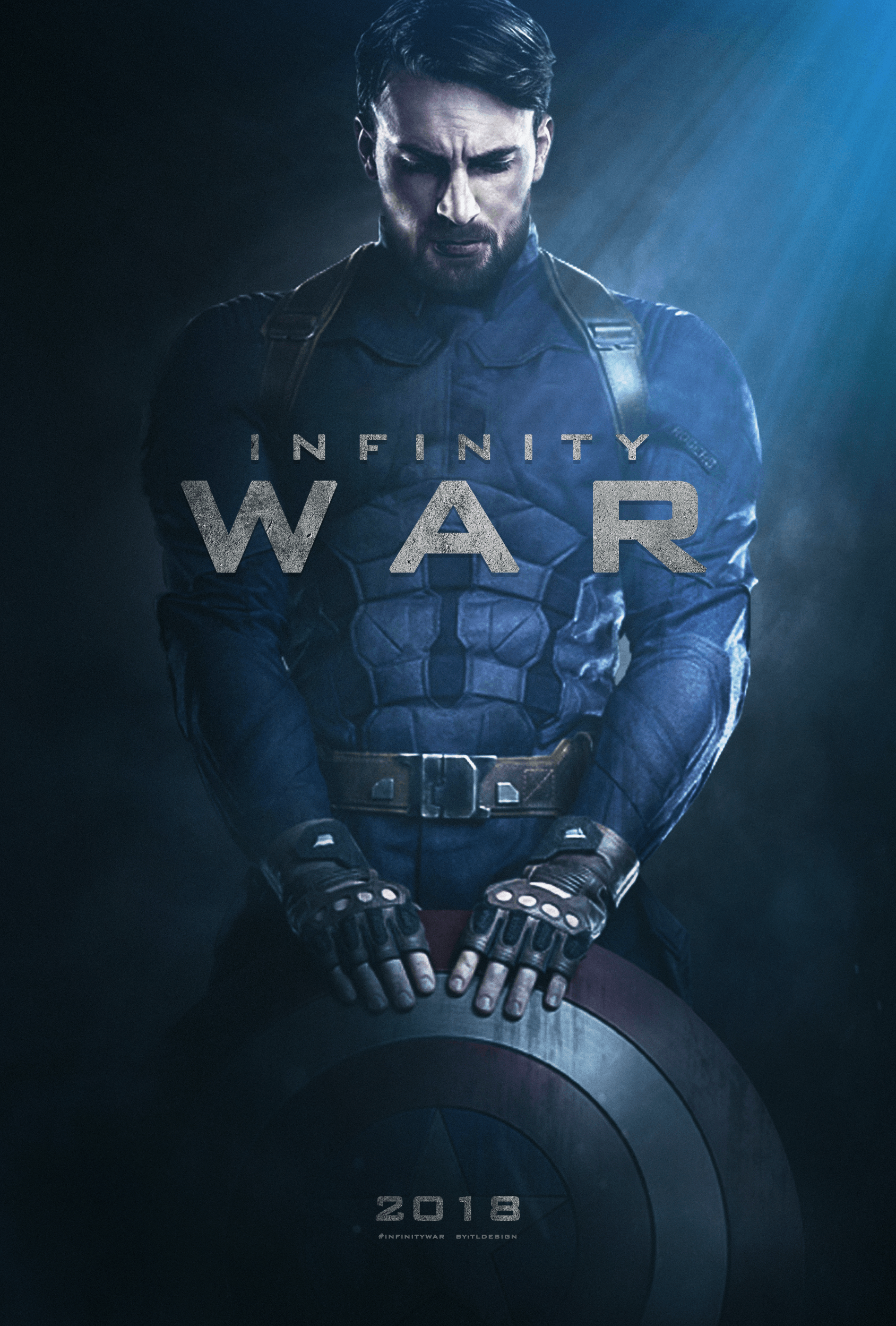 I made Captain America character poster for Infinity War