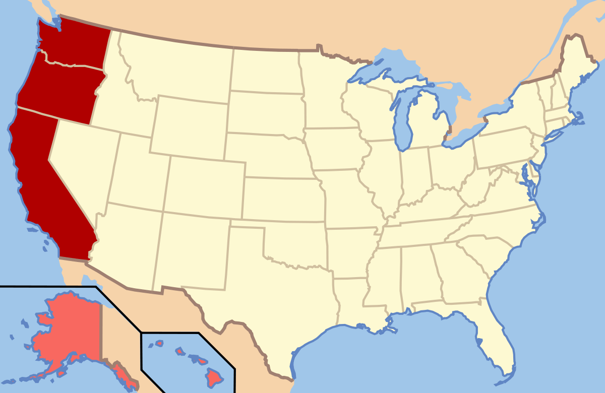 Map Of Us West Coast States Pacific Coast Adventure Cycling Route