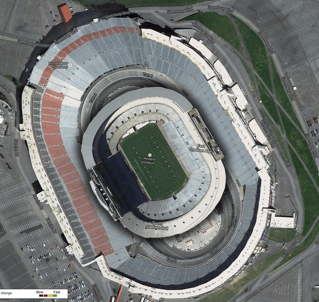 Bristol Motor Speedway being converted into football field for Va