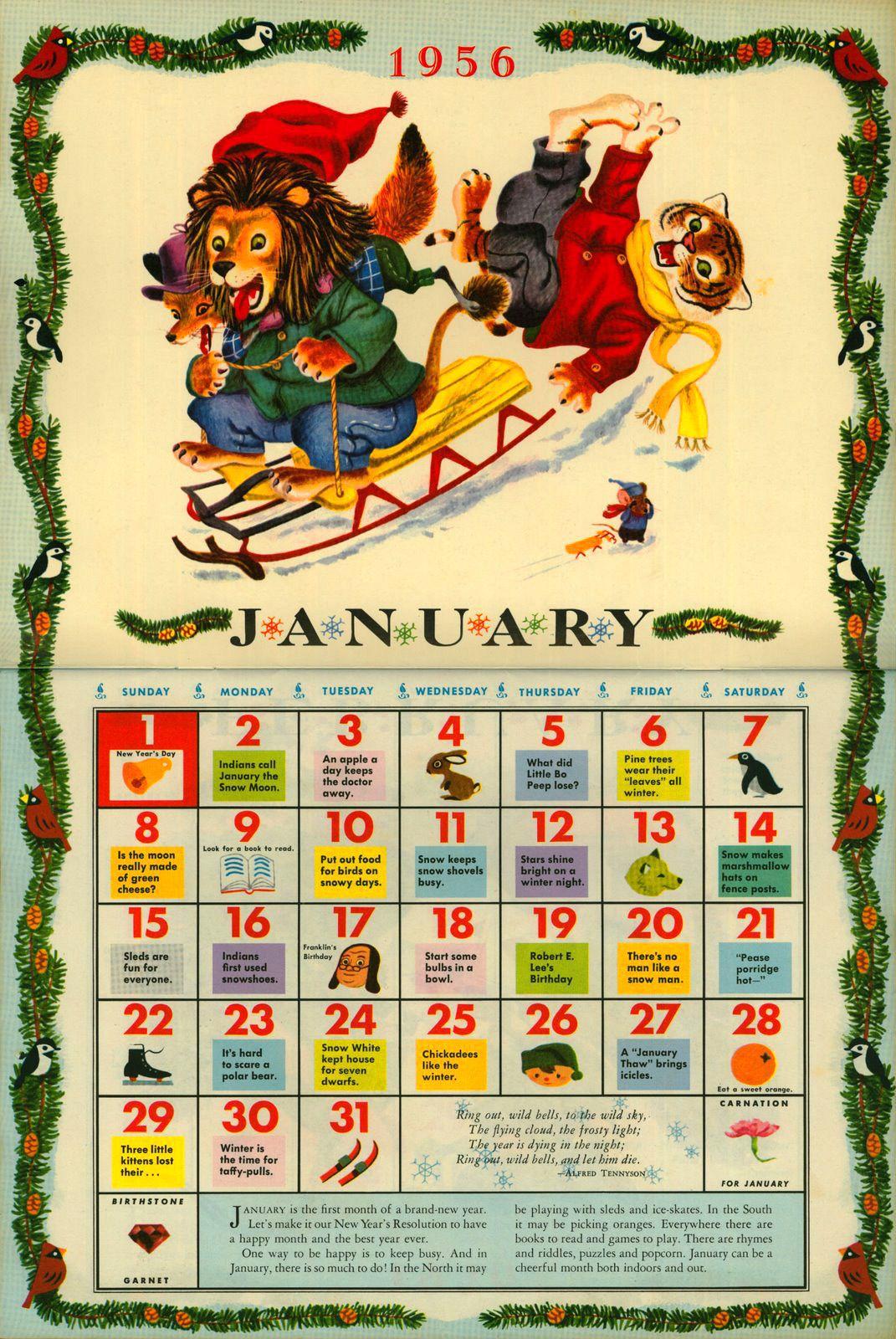 The Golden Calendar, January 1956. By John Peter, picture