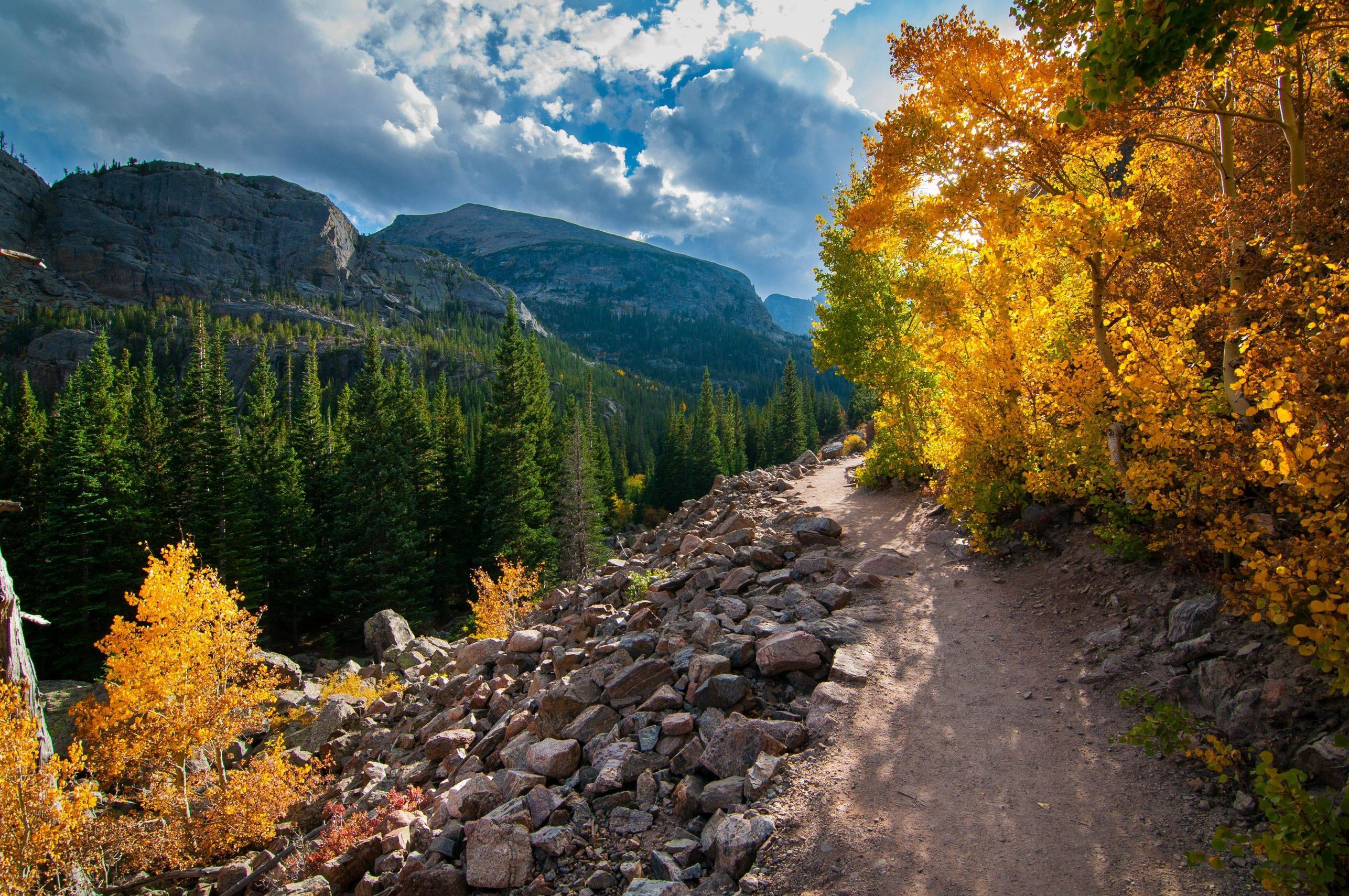 The Trail To Mills Lake In Rocky Mountain National Park Colorado