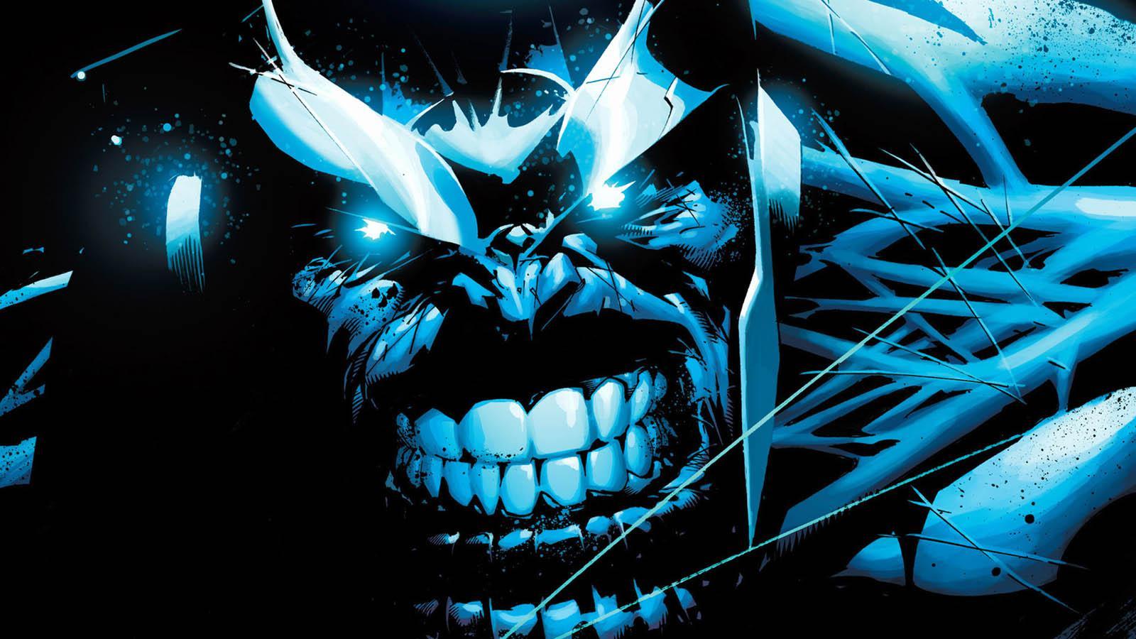 HD Thanos Blue Face Marvel Wide Wallpaper
