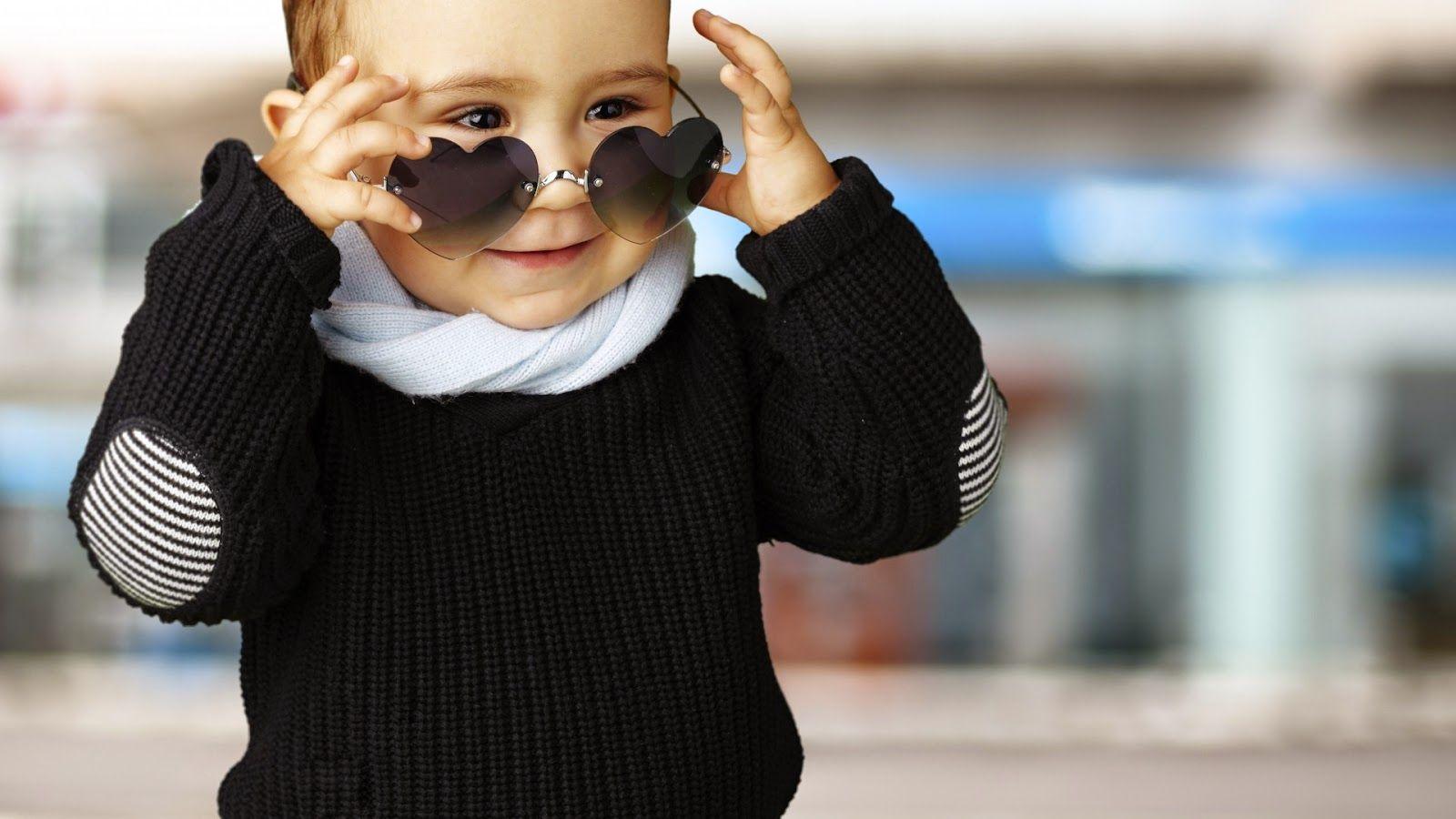 Beautiful Funny Baby Boy Wearing Heart Glasses HD Wallpaper