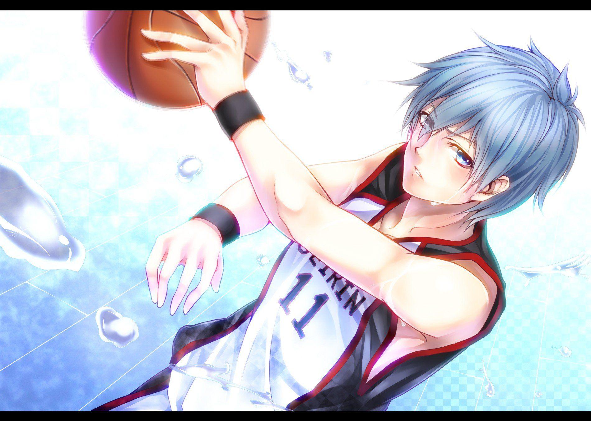 Blue hair basketball anime Kuroko no Basket Kuroko Tetsuya