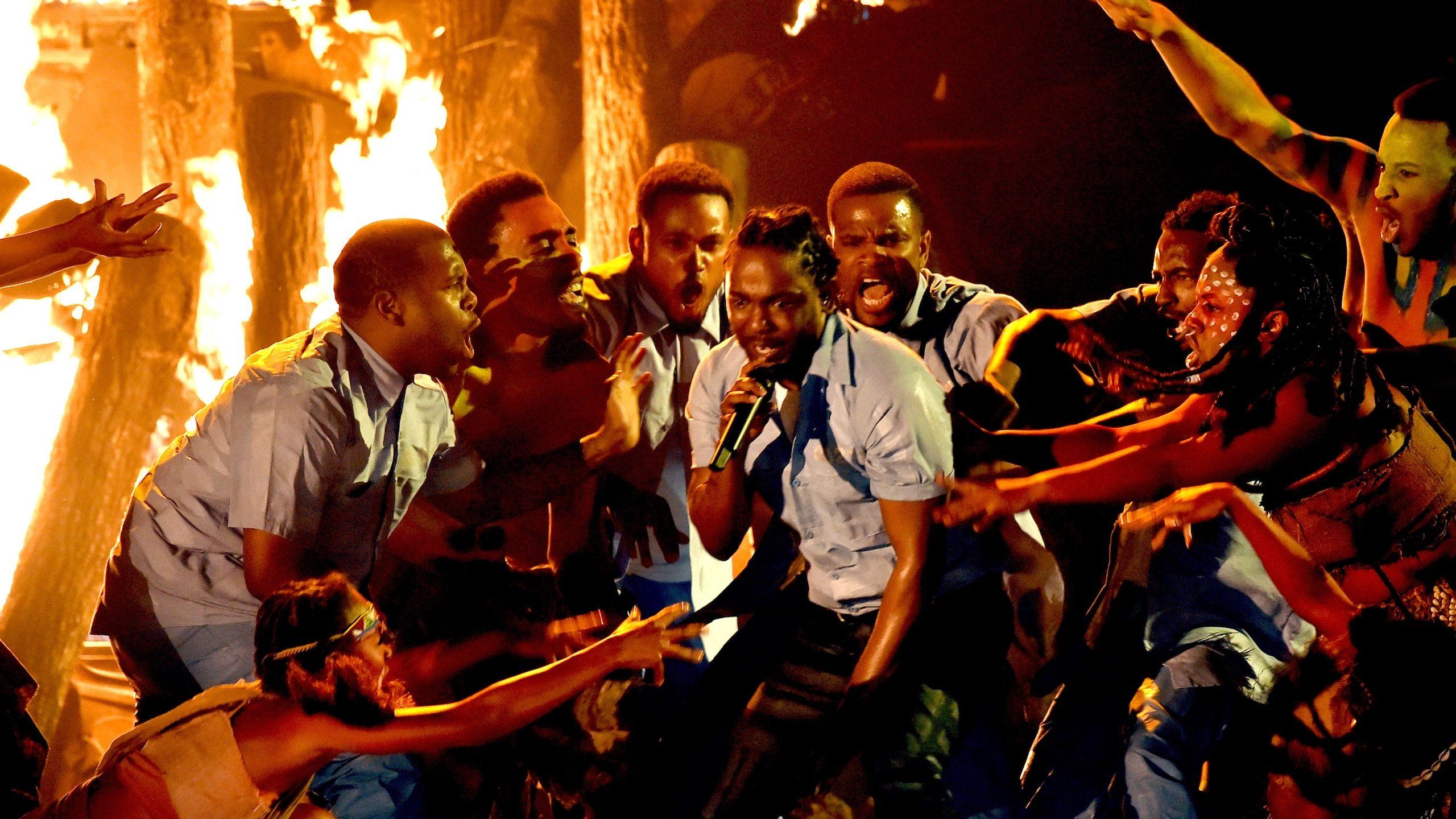 Watch Kendrick Lamar's Incredible Grammys Performance Literally