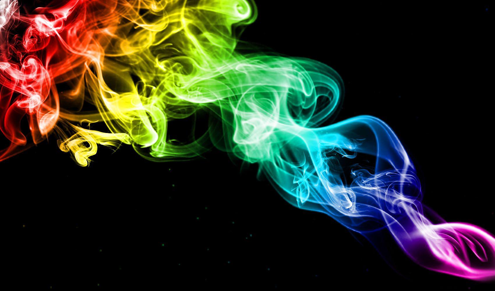 image For > Rainbow Smoke And Black Background. Rainbow Is