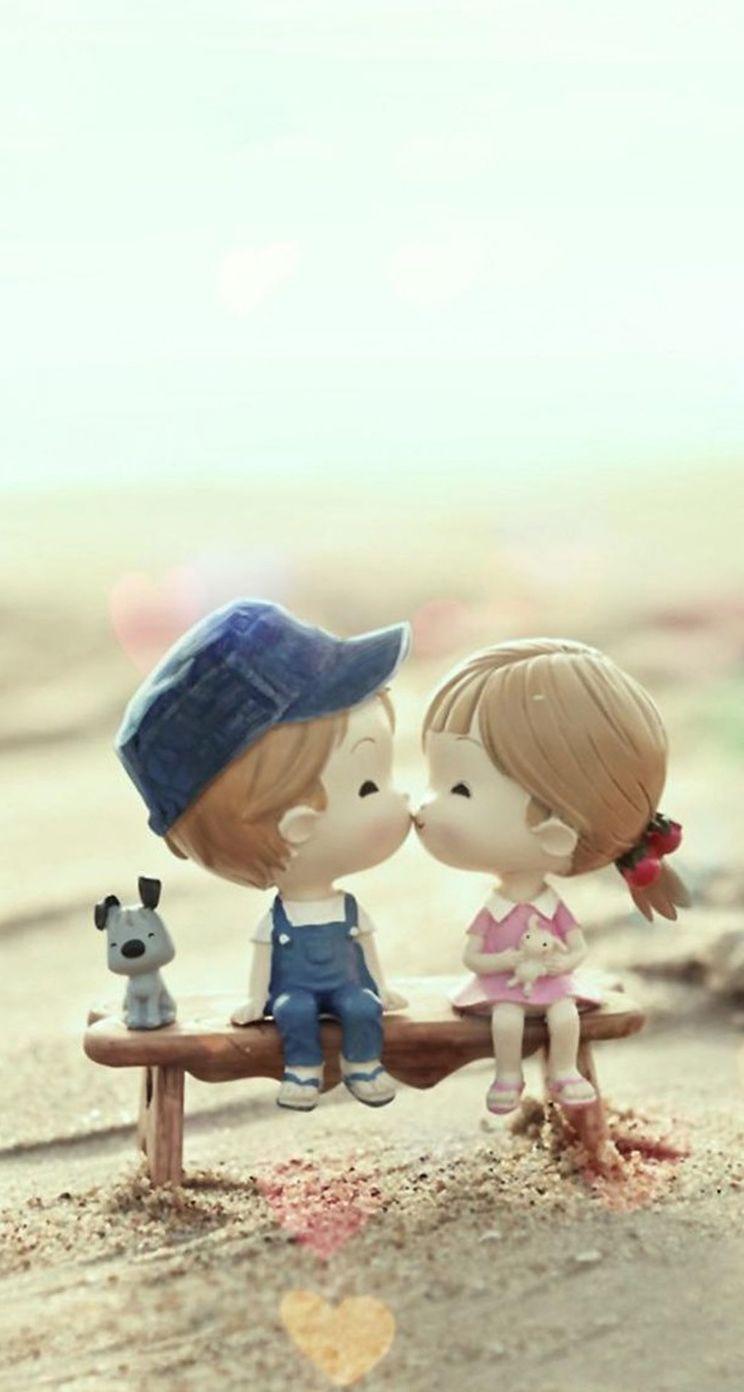 Sweet Cartoon Cute Lover Couple Iphone 5s Parallax Wallpaper
